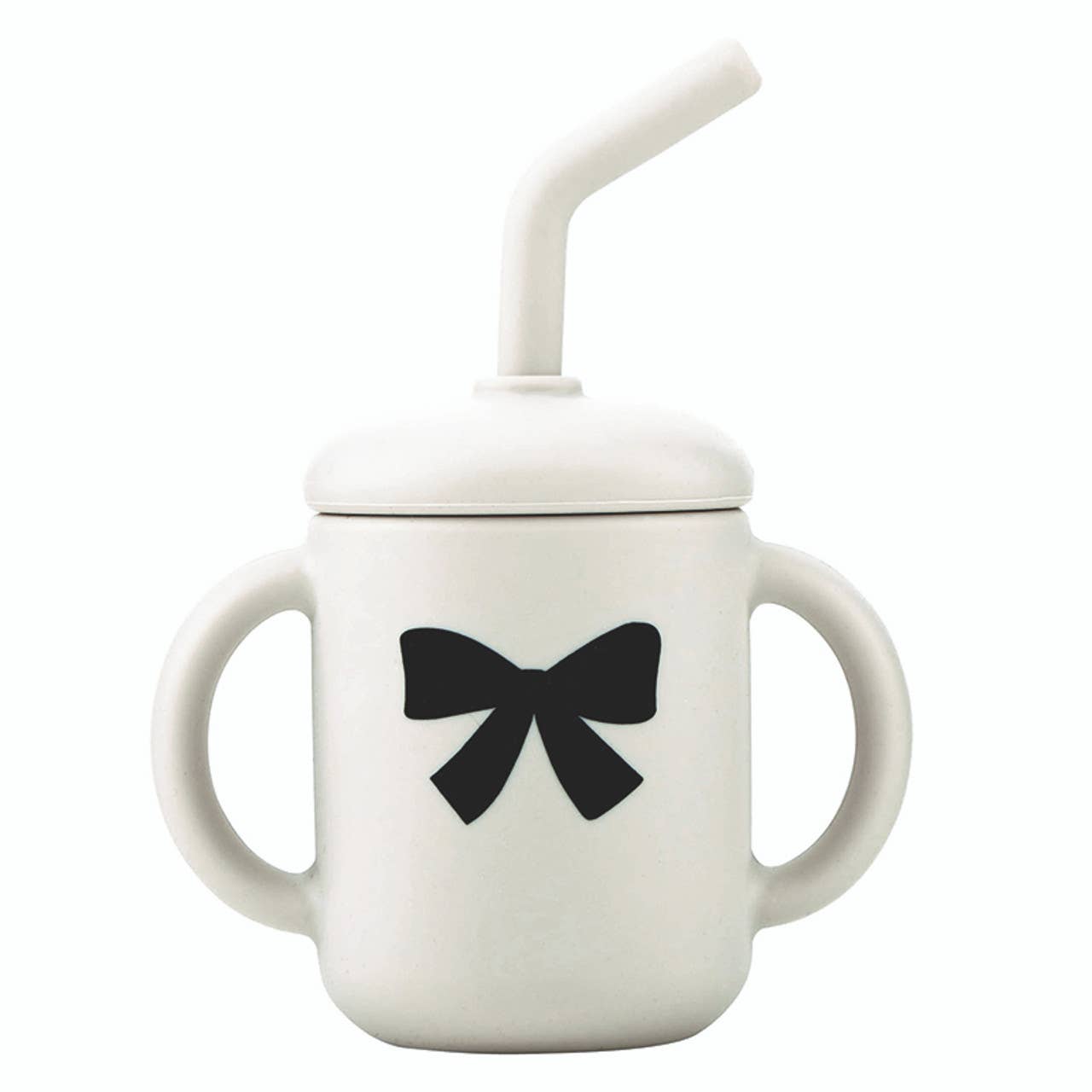 Bow Silicone Sippy Cup Tumbler with a Straw