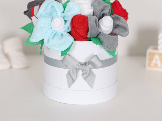 Baby Boy Gift Box Flower Bouquet - Little Rookie