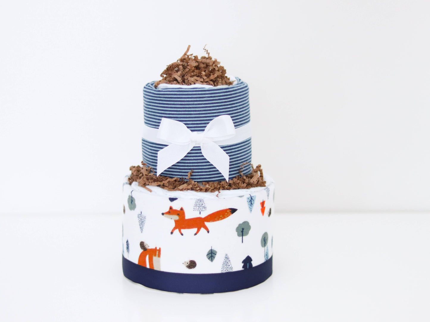 2-Tier Baby Boy Diaper Cake Gift Set- Fox