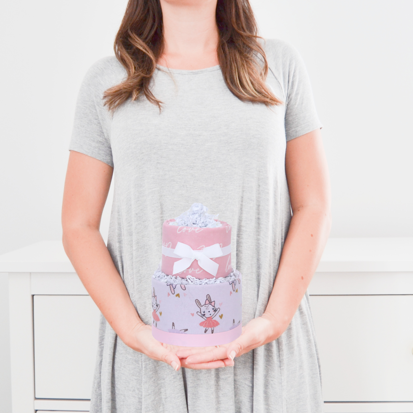 2-Tier Baby Girl Diaper Cake Gift Set- Ballerina