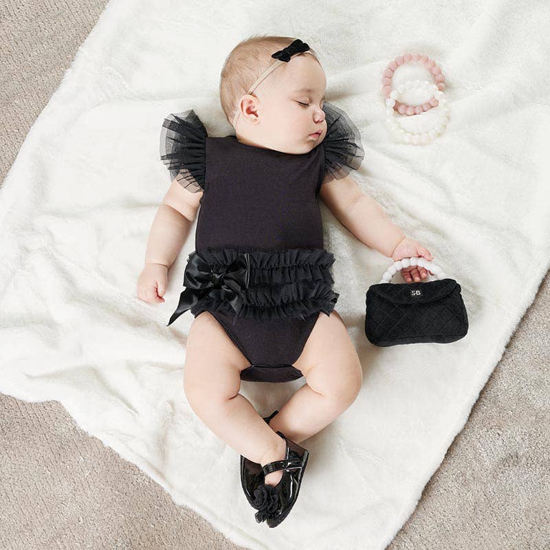 Plush Rattle Purse in Black