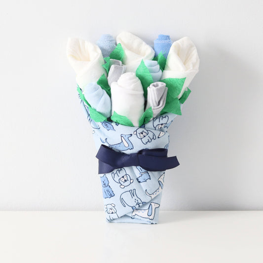 Baby Boy Gift Set Flower Bouquet - Puppy