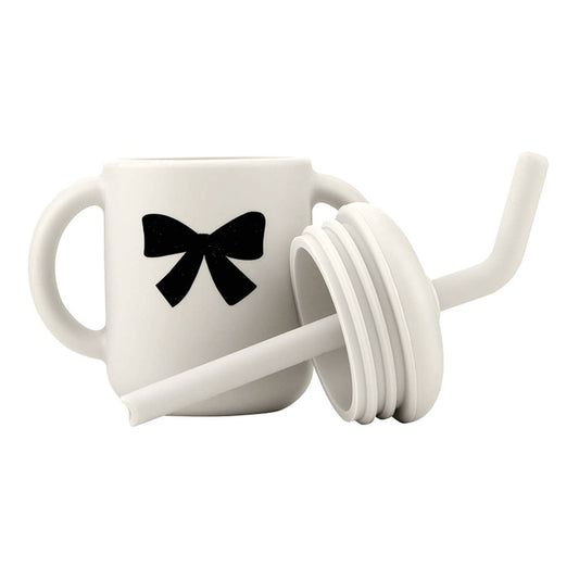 Bow Silicone Sippy Cup Tumbler with a Straw