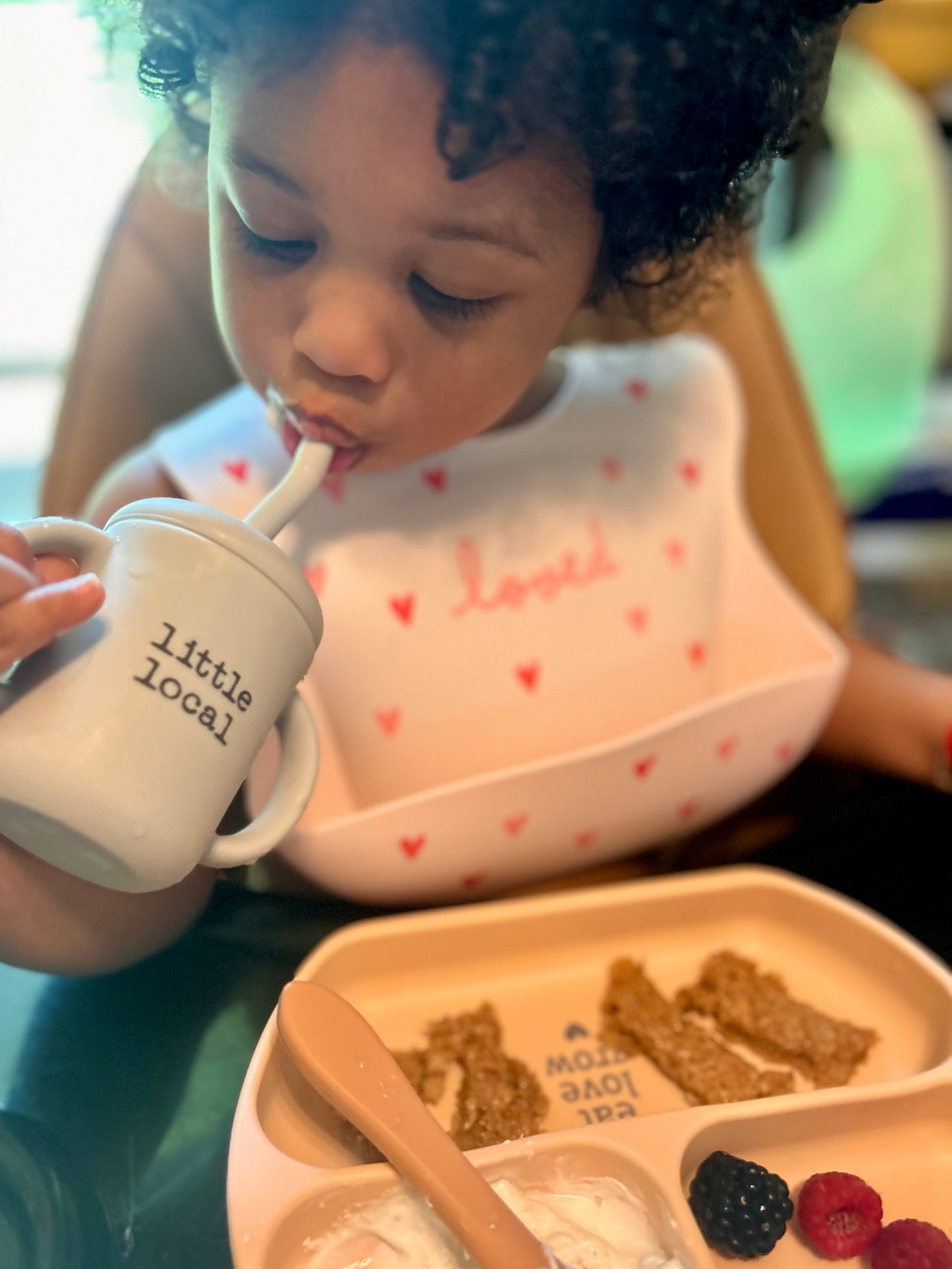 Little Local Silicone Sippy Cup Tumbler with Straw