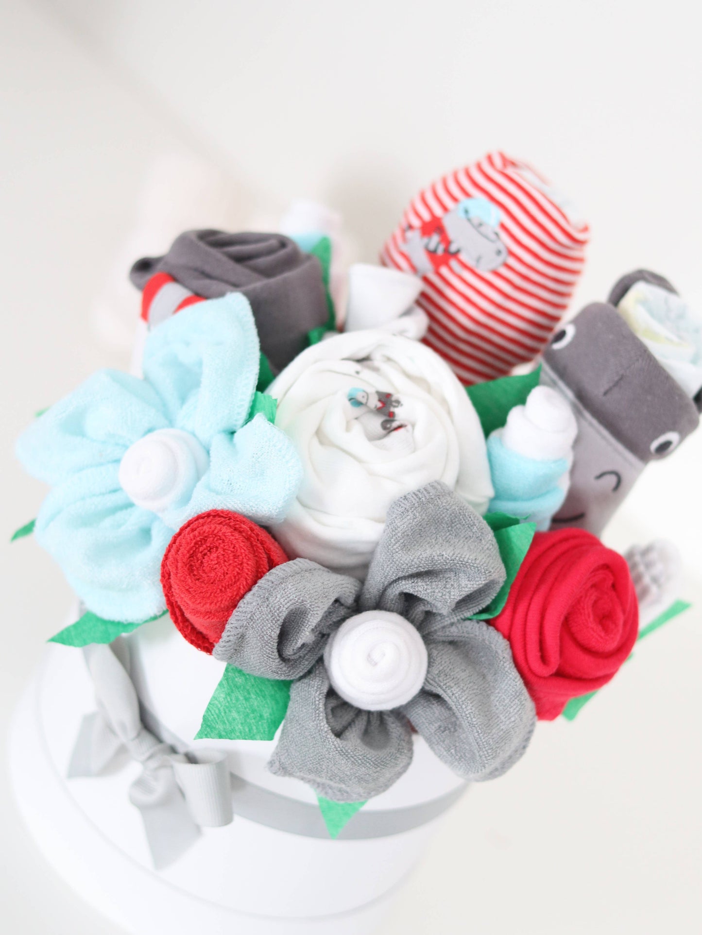 Baby Boy Gift Box Flower Bouquet - Little Rookie