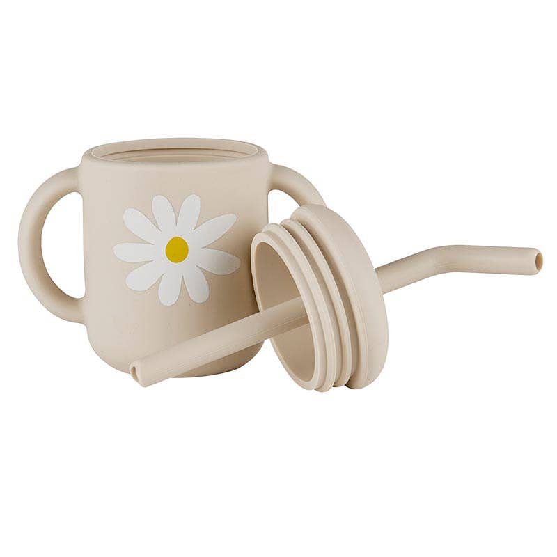Daisy Silicone Sippy Cup Tumbler with a Straw