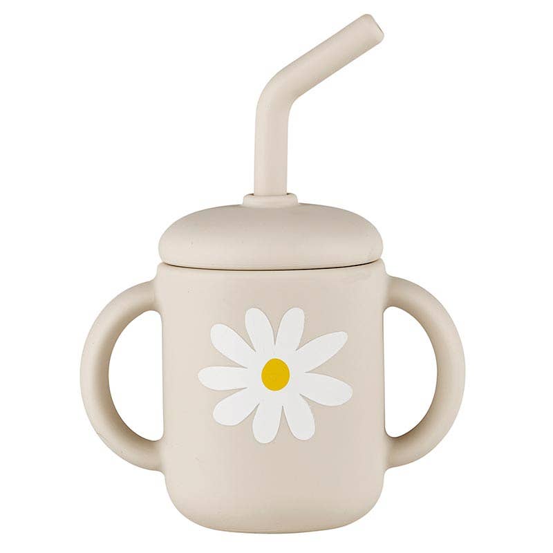 Daisy Silicone Sippy Cup Tumbler with a Straw