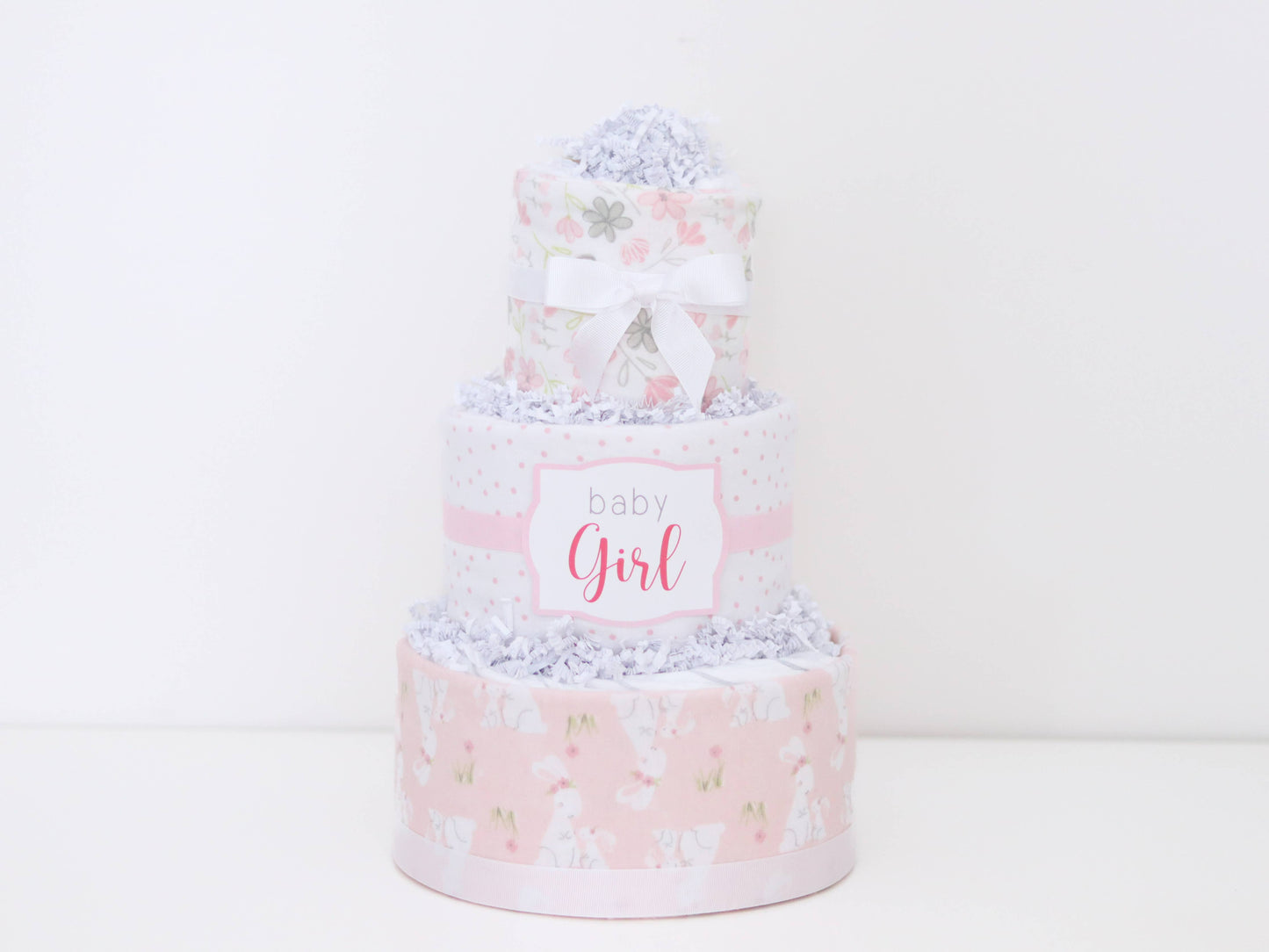 Baby Girl Diaper Cake Gift- Bunny