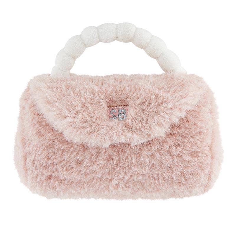 Plush Rattle Purse in Light Pink