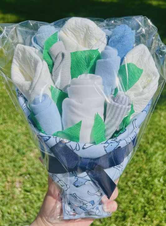 Baby Boy Gift Set Flower Bouquet - Puppy